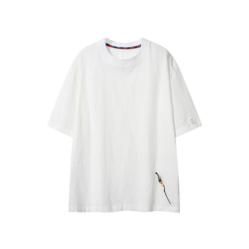 Nimara Ritual Summer Casual Boho Drawstring Solid Men's Short Sleeve T-Shirts