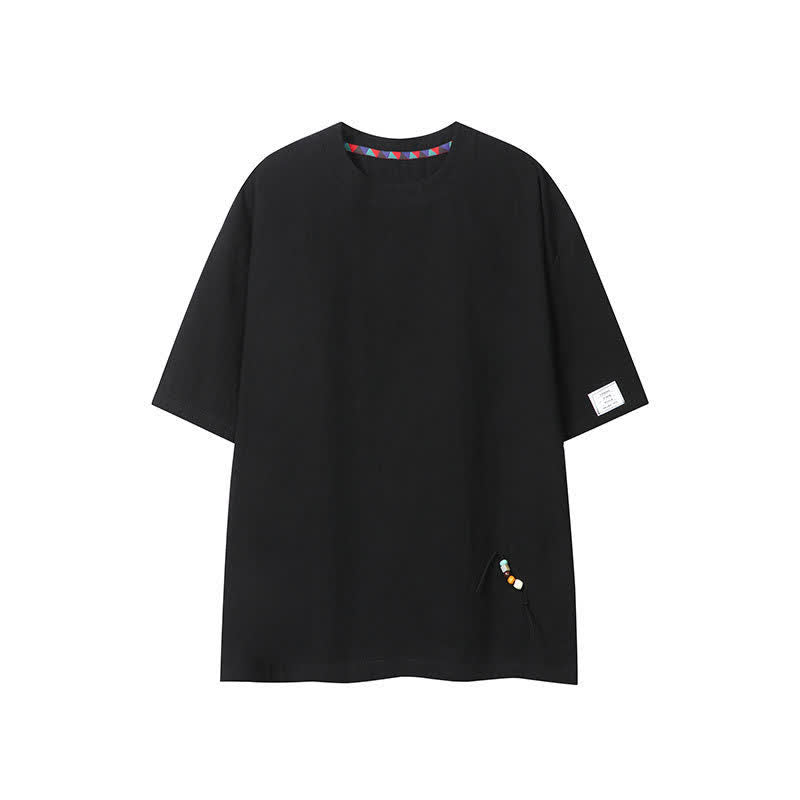 Nimara Ritual Summer Casual Boho Drawstring Solid Men's Short Sleeve T-Shirts