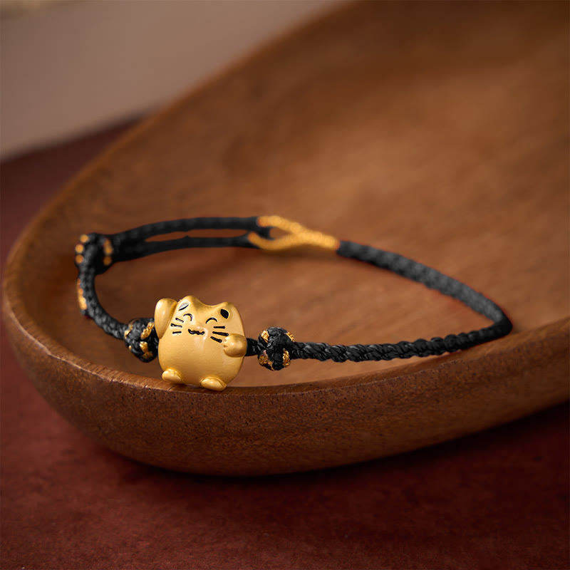 Nimara Ritual Red String Copper Lucky Cat Protection Energy Bracelet