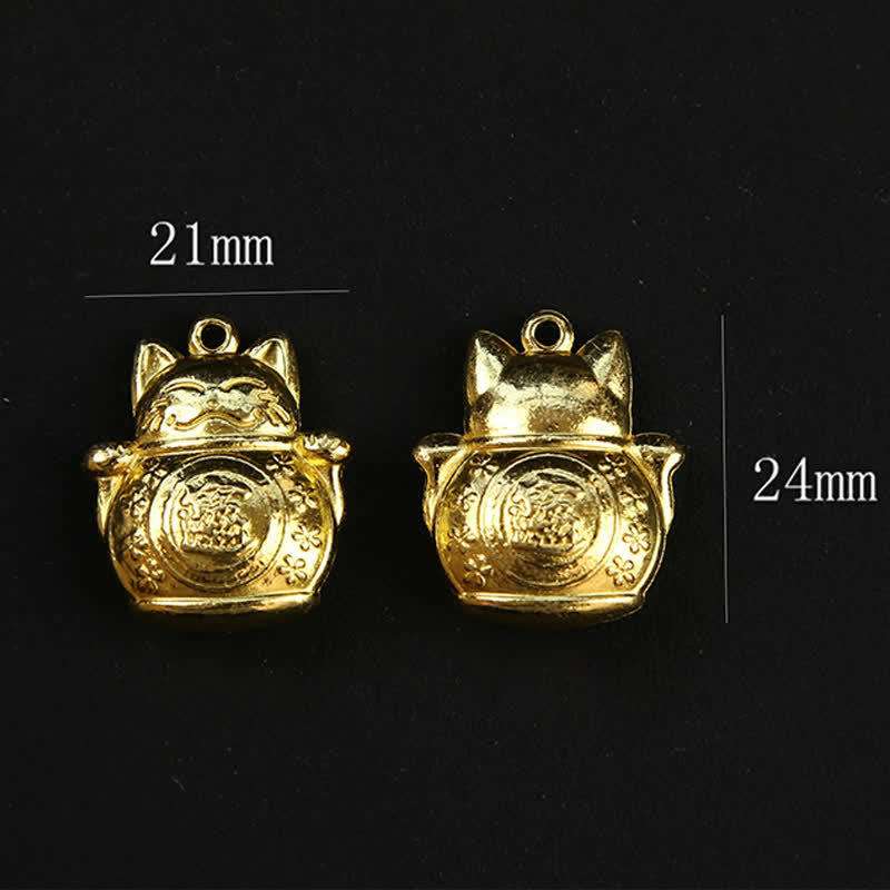 Nimara Ritual Copper Lucky Cat Chinese Coin Gourd Pi Xiu Braided Keychains