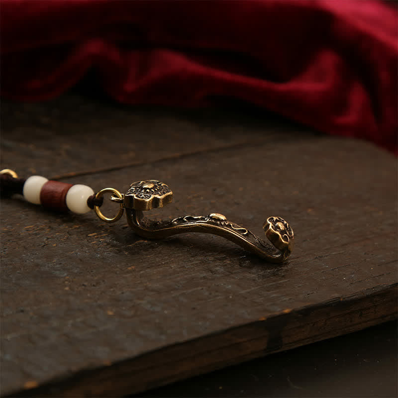 Nimara Ritual Copper Pi Xiu Chinese Coin Ruyi Lotus Wealth Keychains