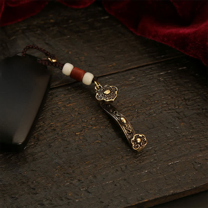 Nimara Ritual Copper Pi Xiu Chinese Coin Ruyi Lotus Wealth Keychains