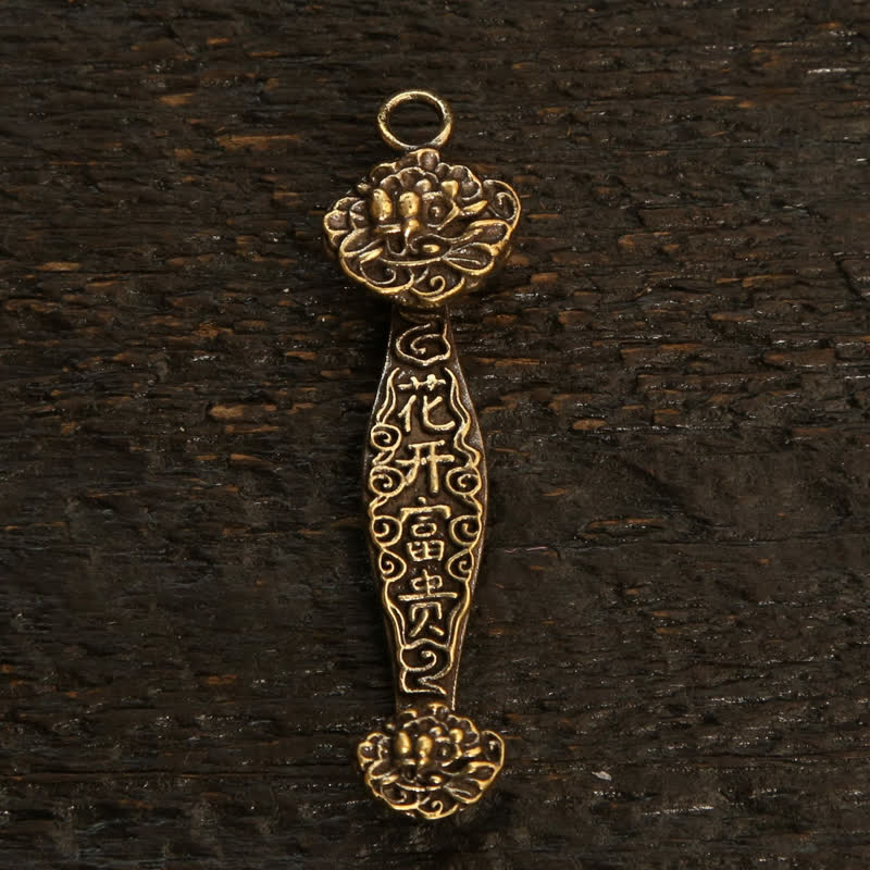 Nimara Ritual Copper Pi Xiu Chinese Coin Ruyi Lotus Wealth Keychains