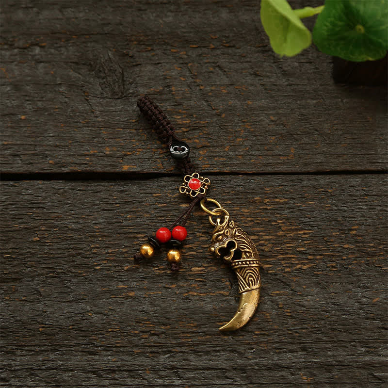 Nimara Ritual Copper Pi Xiu Braided Five Emperor Coins Gourd Wealth Keychains