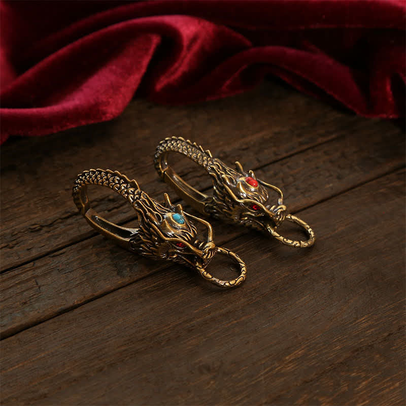 Nimara Ritual Brass Dragon Strength Lock Keychains