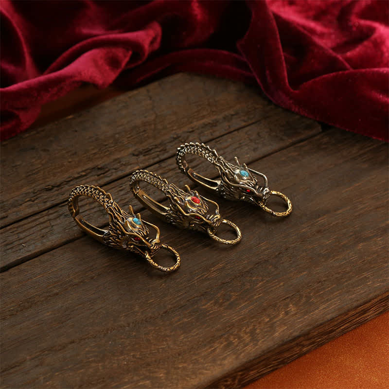 Nimara Ritual Brass Dragon Strength Lock Keychains