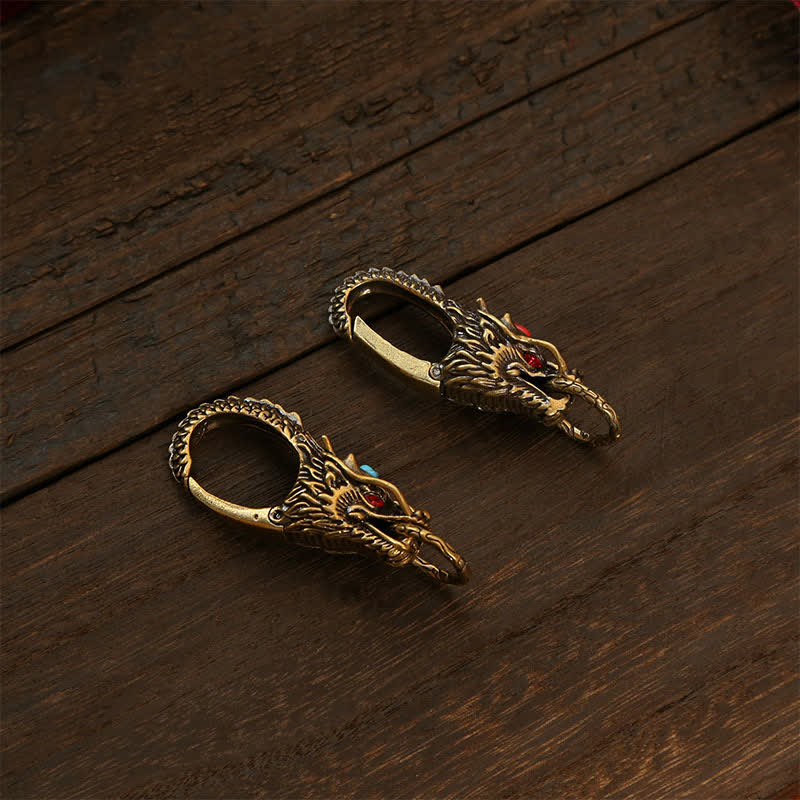 Nimara Ritual Brass Dragon Strength Lock Keychains