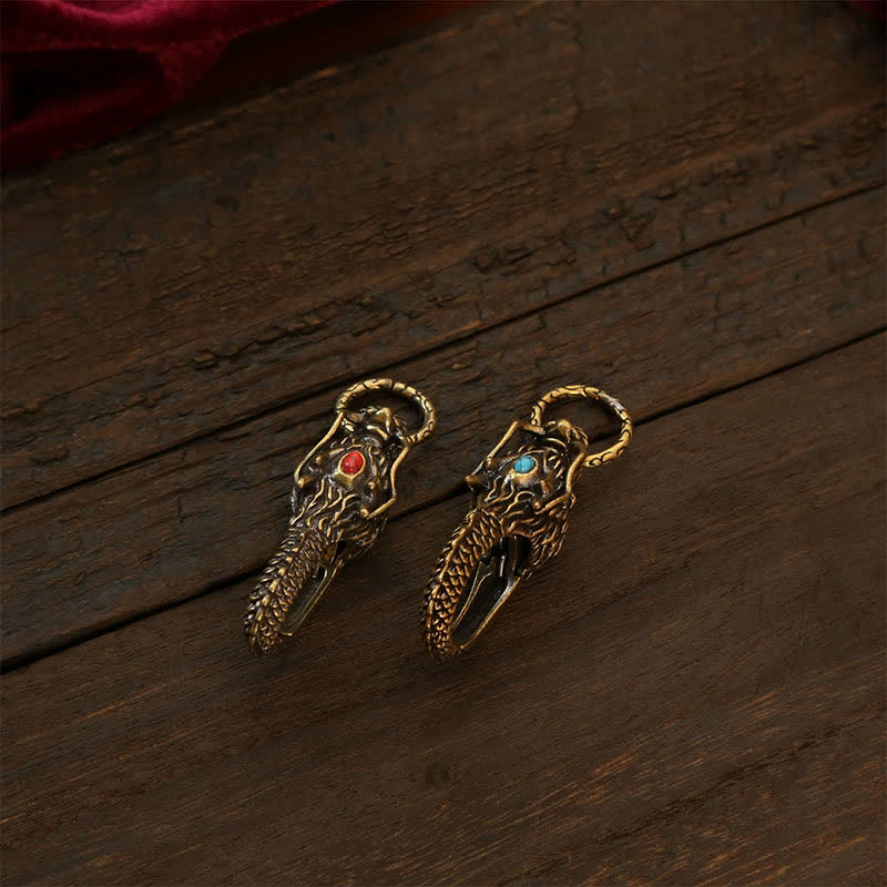 Nimara Ritual Brass Dragon Strength Lock Keychains