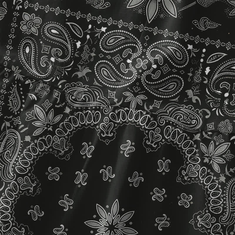 Nimara Ritual Summer Casual Bandana Paisley Floral Pattern Women's Summer Sleeveless Midi Dress With Pockets