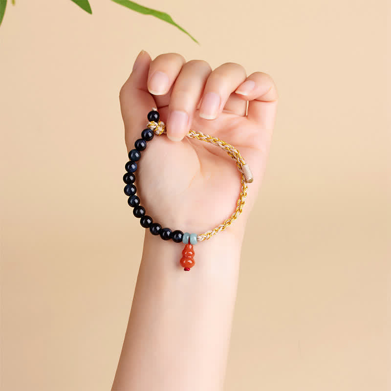 Nimara Ritual Blue Tiger Eye Hand-Woven Gourd Strength Bracelet