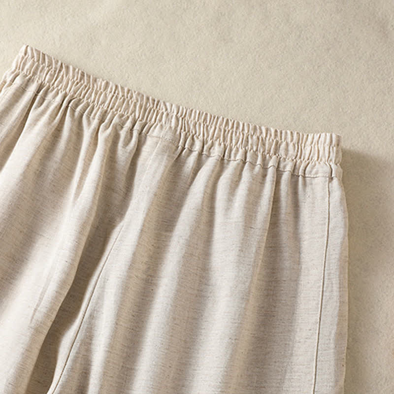 Nimara Ritual Summer Casual Boho Solid Capri Pants Women's Straight Leg Pants With Pockets