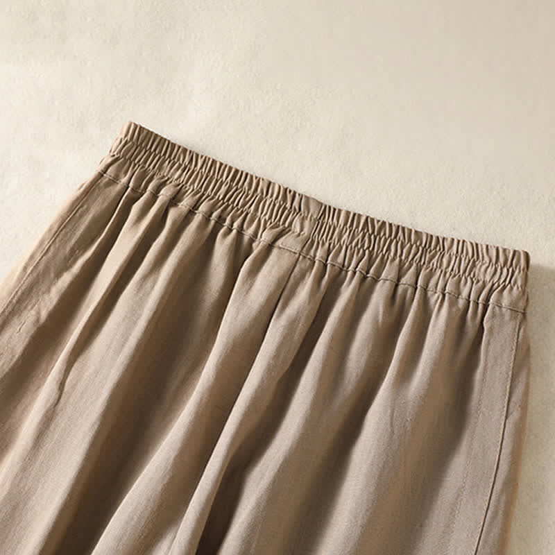 Nimara Ritual Summer Casual Boho Solid Capri Pants Women's Straight Leg Pants With Pockets