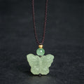 Nimara Ritual Xiuyan Jade Butterfly Transformation Hand Carved Pendant Necklace