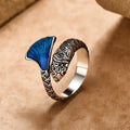 Nimara Ritual Vintage Koi Fish Blue Enamel Adjustable Success Adjustable Ring