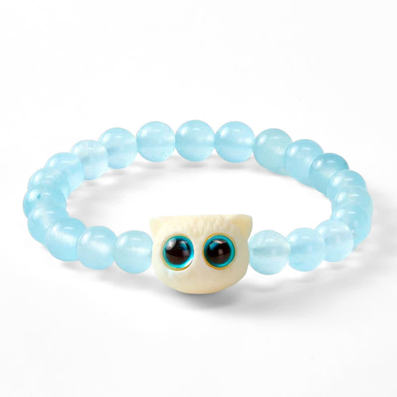 Nimara Ritual Blue Chalcedony Ivory Fruit Cat Power Bracelet