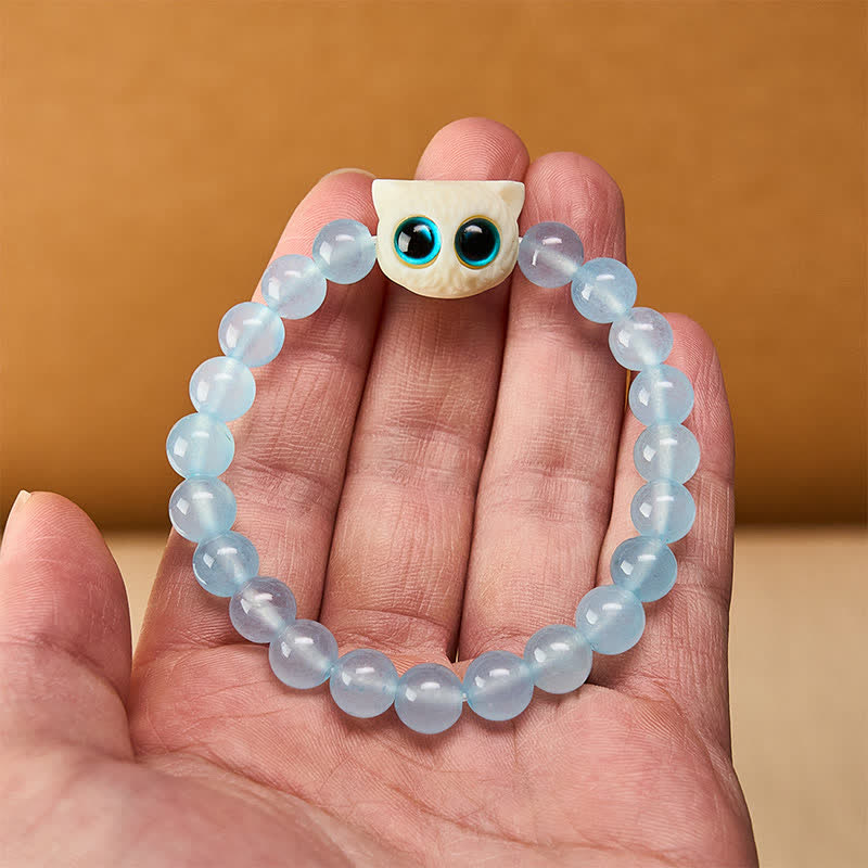 Nimara Ritual Blue Chalcedony Ivory Fruit Cat Power Bracelet