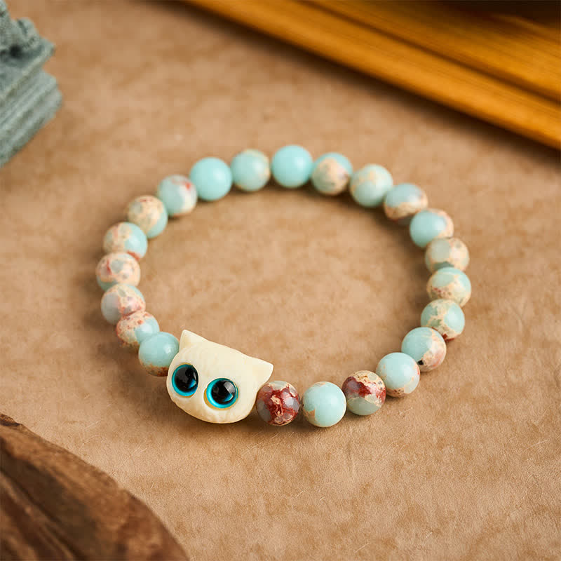 Nimara Ritual Shoushan Stone Ivory Fruit Cat Prosperity Bracelet