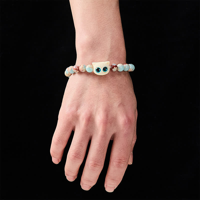 Nimara Ritual Shoushan Stone Ivory Fruit Cat Prosperity Bracelet