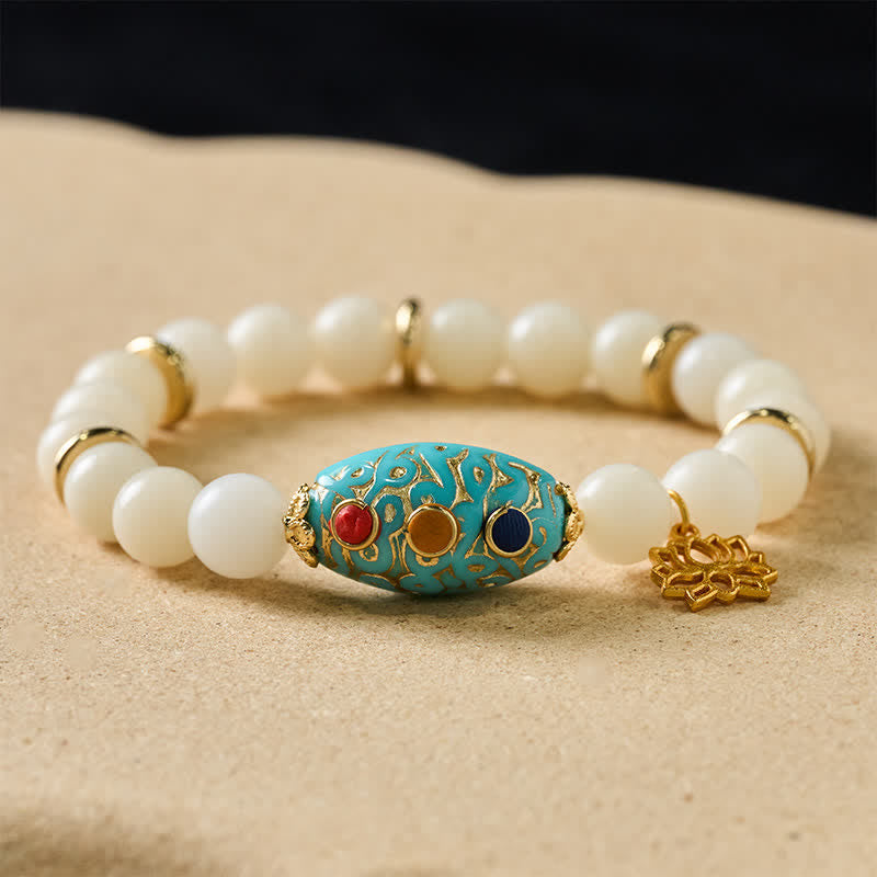 Nimara Ritual Bodhi Seed Turquoise Lotus Enlightenment Bracelet