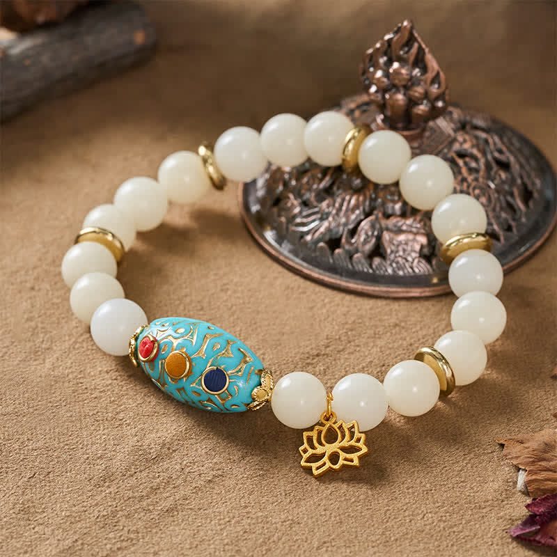 Nimara Ritual Bodhi Seed Turquoise Lotus Enlightenment Bracelet
