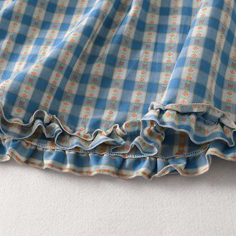 Nimara Ritual Summer Button-Up Drawstring Gingham Women's Summer Sleeveless Dress With Pockets