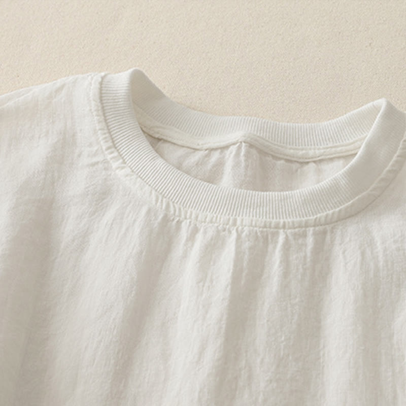 Nimara Ritual Plain Threaded Crew Neck Design Women's Polyester Short Sleeves Shirt