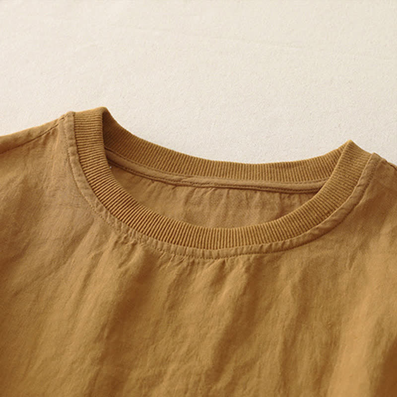 Nimara Ritual Plain Threaded Crew Neck Design Women's Polyester Short Sleeves Shirt