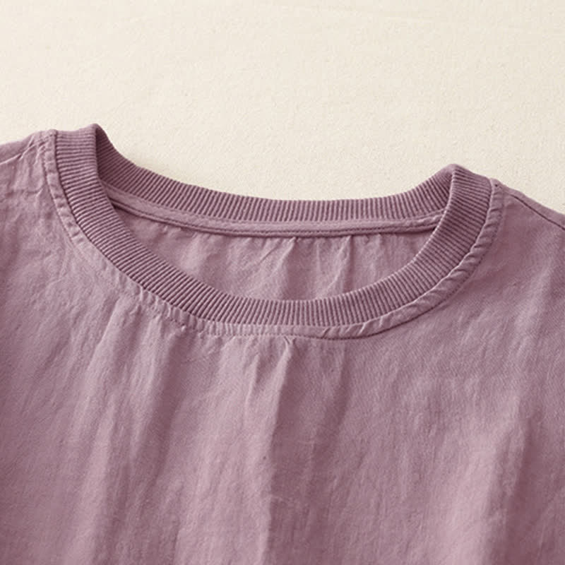 Nimara Ritual Plain Threaded Crew Neck Design Women's Polyester Short Sleeves Shirt