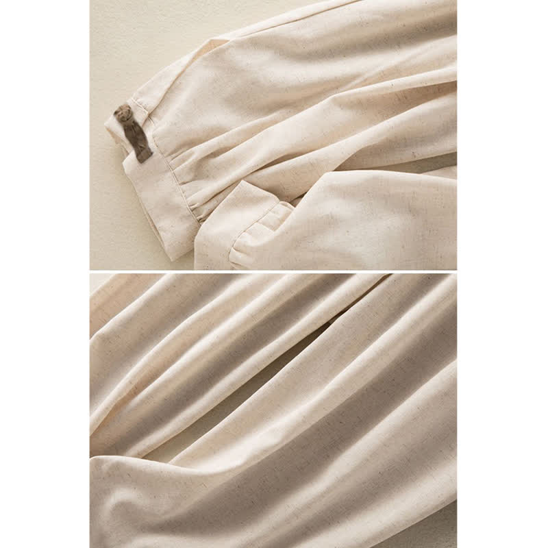 Nimara Ritual Plain Cotton Drawstring Women's Harem Pants With Pockets