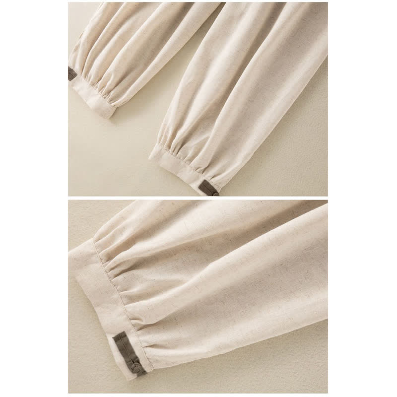 Nimara Ritual Plain Cotton Drawstring Women's Harem Pants With Pockets