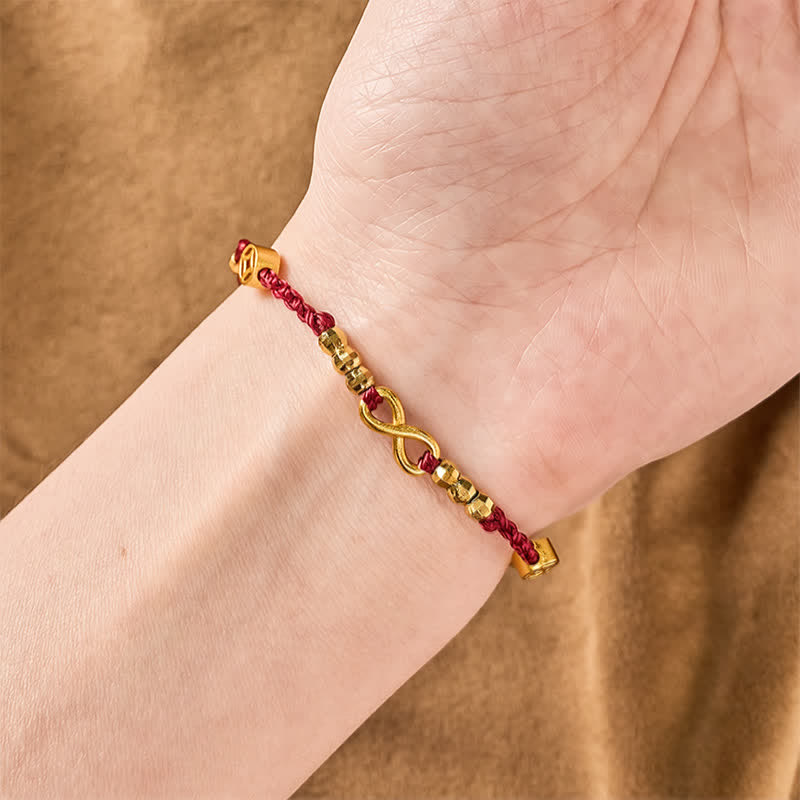 Nimara Ritual Braided Red String Chinese Coin Infinity Symbol Faith Bracelet