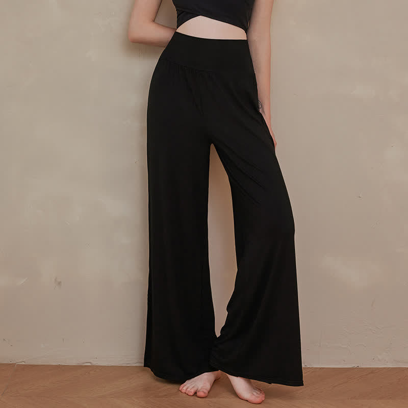 Nimara Ritual Casual Plain High Waist Elastic Women's Wide Leg Pants
