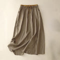 Nimara Ritual Vintage Solid Embroidery Drawstring Women's Skirt With Pockets