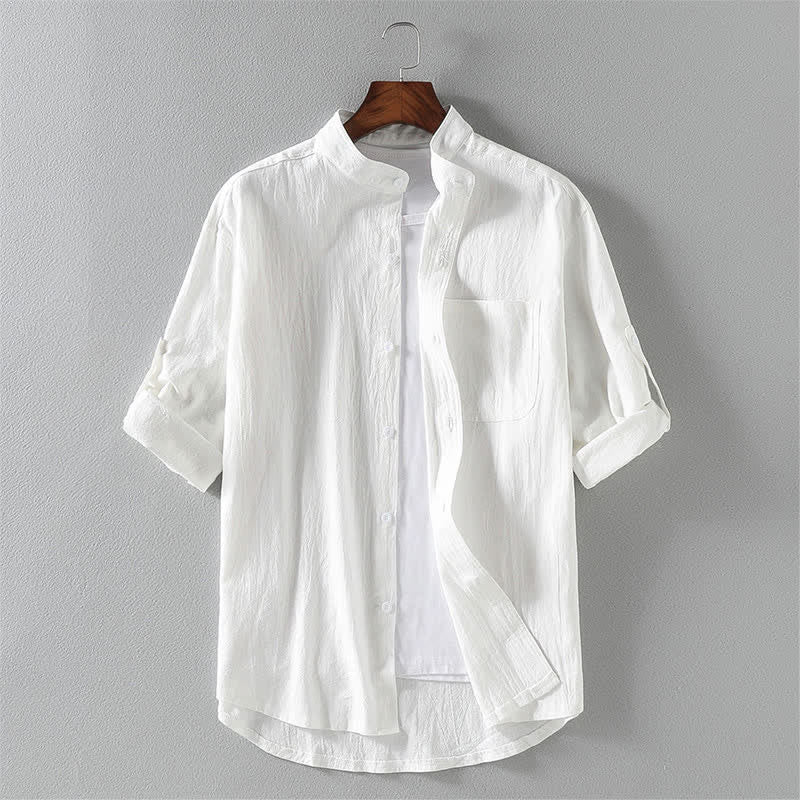Nimara Ritual Summer Solid Men's Buttons Half Sleeve Shirt