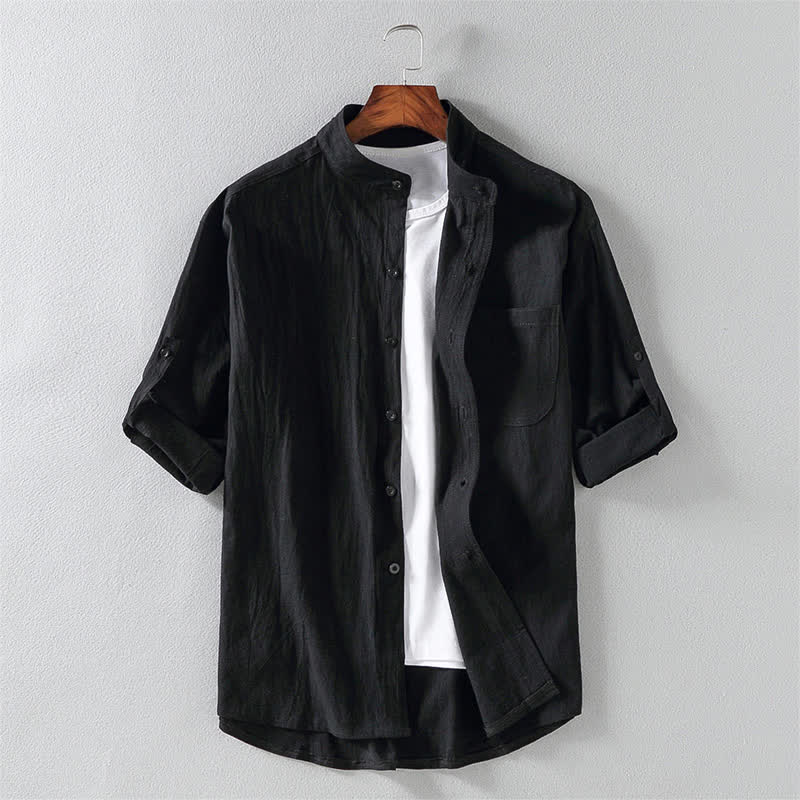 Nimara Ritual Summer Solid Men's Buttons Half Sleeve Shirt