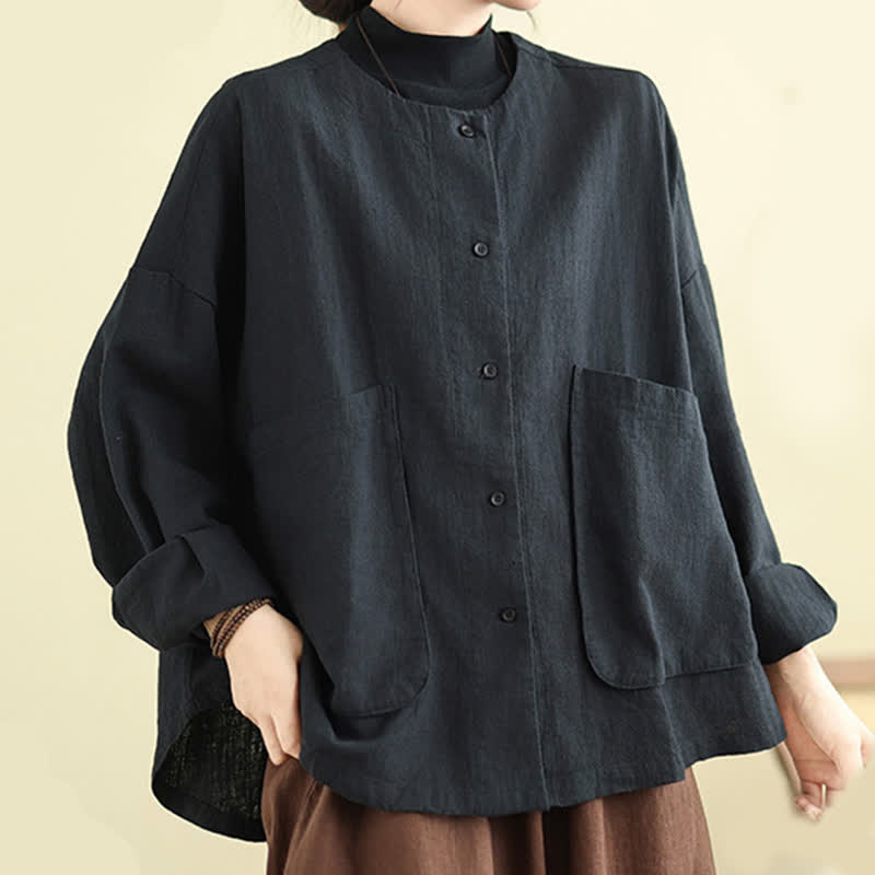 Nimara Ritual Plain Design Long Sleeve Women's Jacket With Pockets