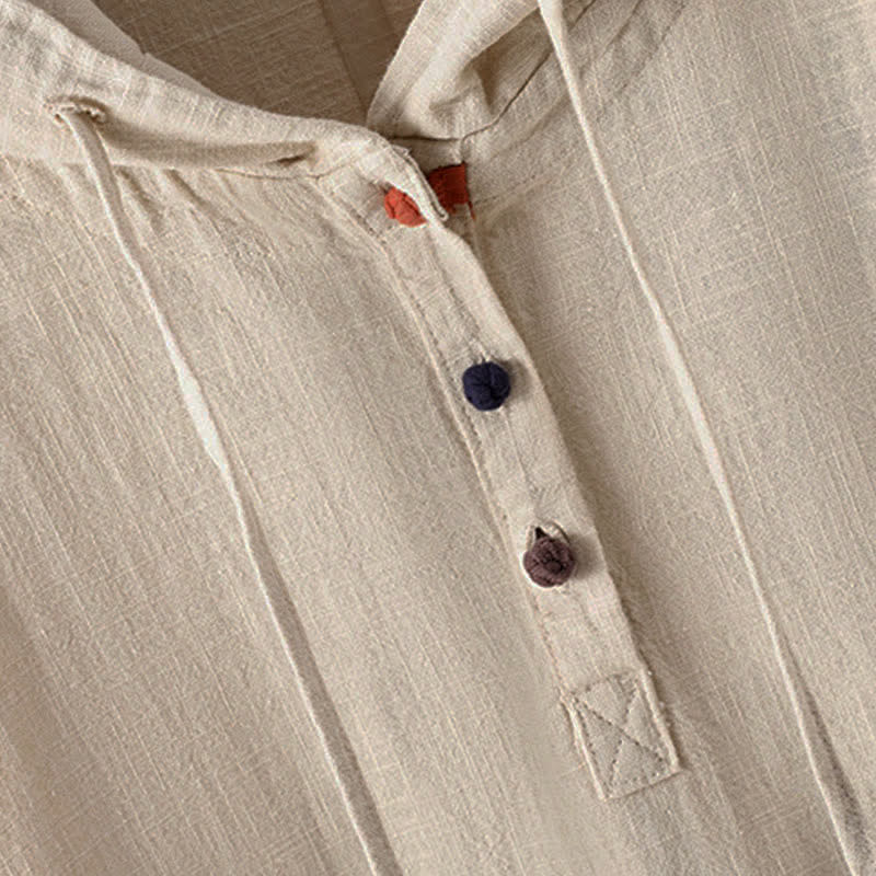 Nimara Ritual Women's Plain Buttons Design Long Sleeve Hoodie With Pockets
