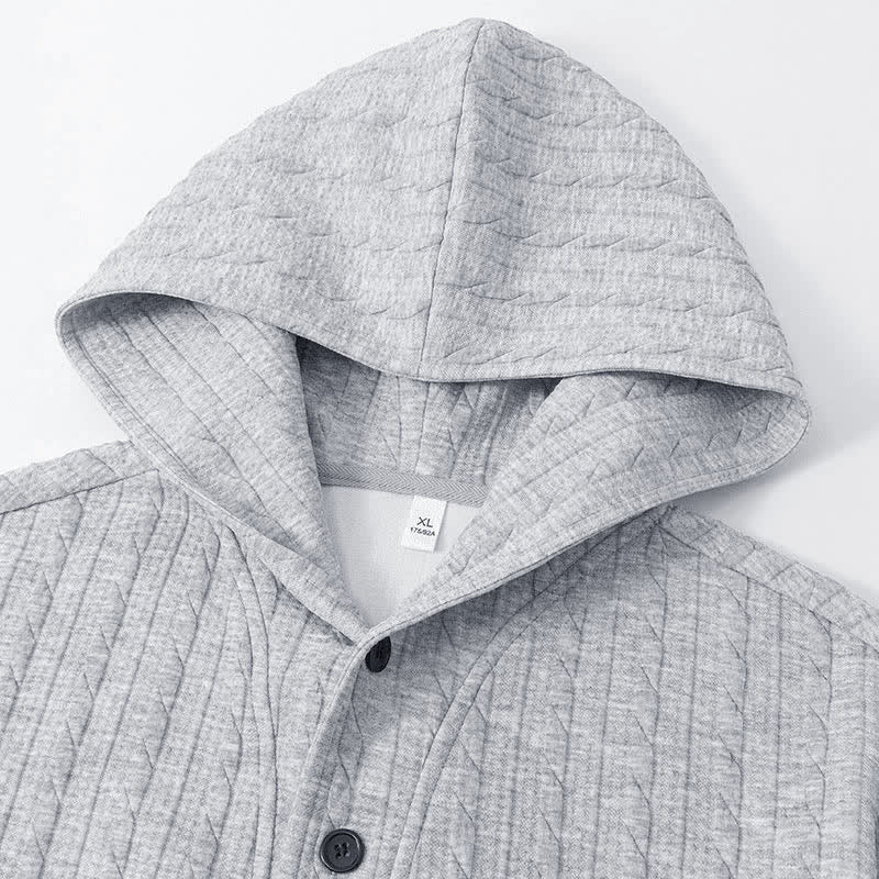Nimara Ritual Fall Winter Buttons Twisted Design Long Sleeve Men's Hoodie