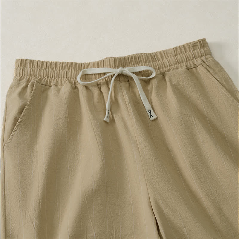 Nimara Ritual Summer Casual Drawstring Striped Men's Shorts With Pockets