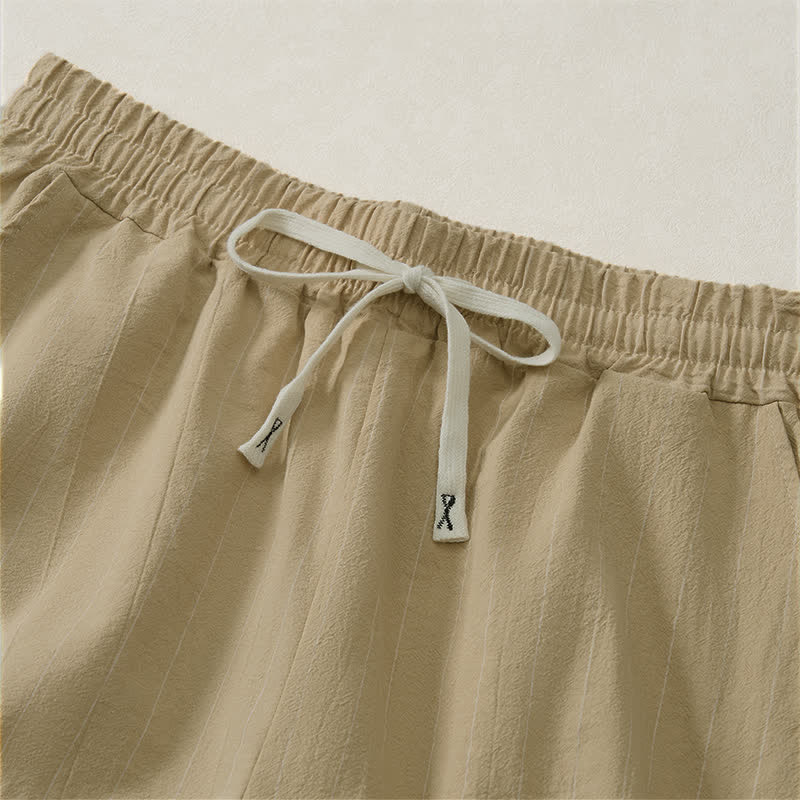Nimara Ritual Summer Casual Drawstring Striped Men's Shorts With Pockets