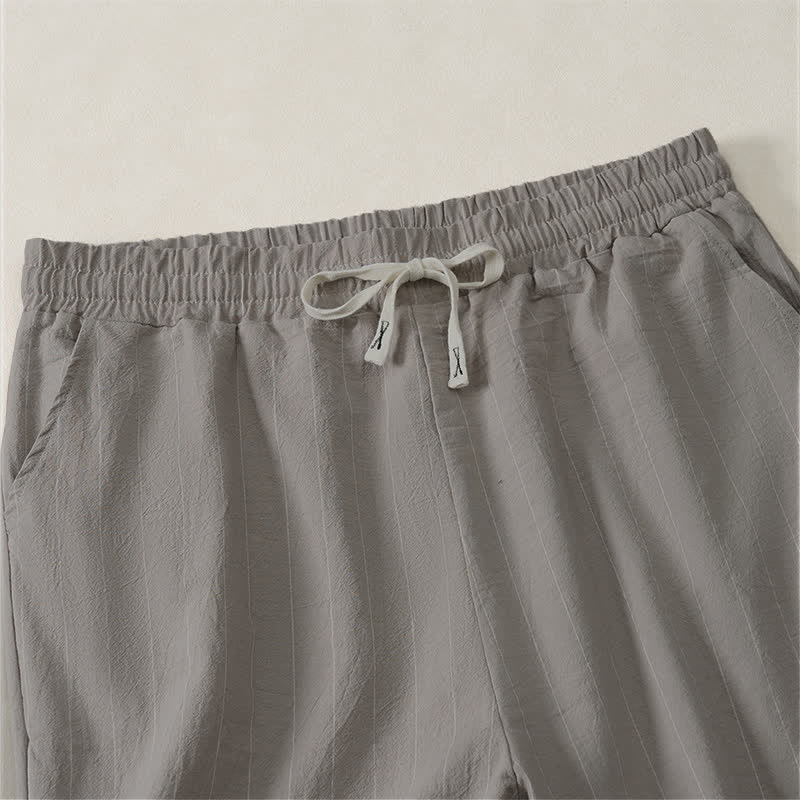 Nimara Ritual Summer Casual Drawstring Striped Men's Shorts With Pockets