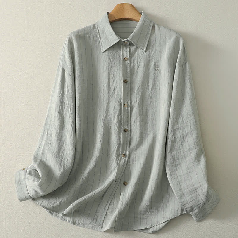 Nimara Ritual Summer Casual Minimalist Button-Up Solid Women's Long Sleeve Shirts