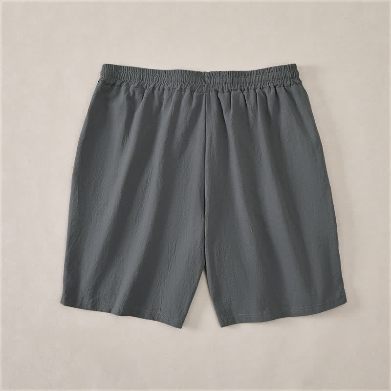 Nimara Ritual Summer Casual Drawstring Solid Cotton Men's Shorts With Pockets
