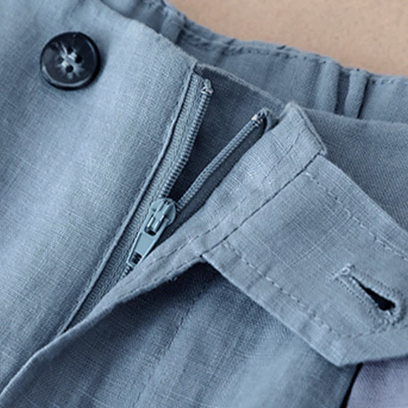 Nimara Ritual Summer Casual Minimalist Button-Up Solid Ankle Pants Women's Wide Leg Pants With Pocket