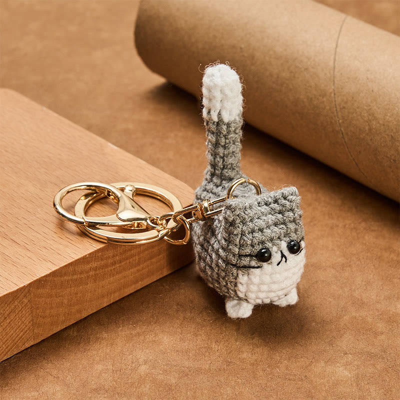 Healing and Luck Handmade Crochet Cute Cat Bag Charm Softness Keychains