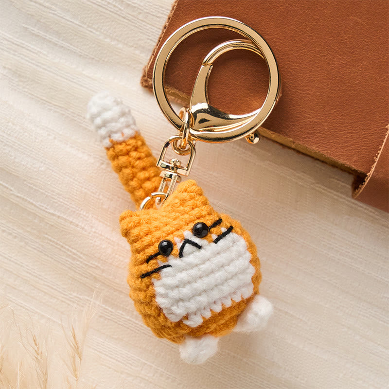 Healing and Luck Handmade Crochet Cute Cat Bag Charm Softness Keychains