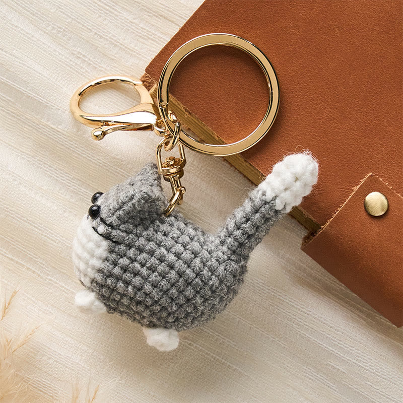Healing and Luck Handmade Crochet Cute Cat Bag Charm Softness Keychains