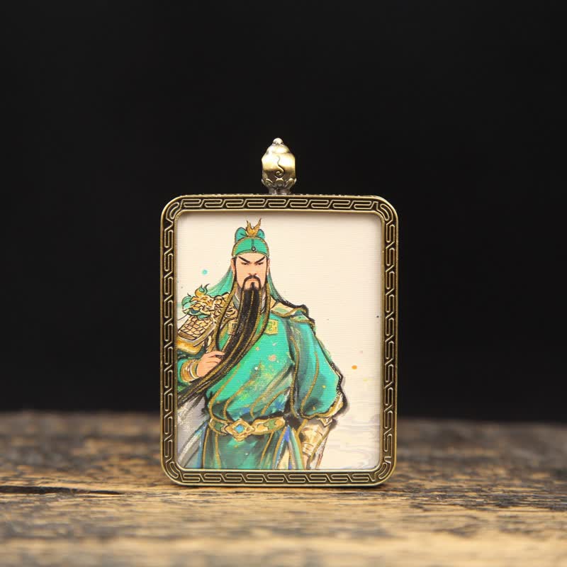 Nimara Ritual Copper Lord Guan Protection Braided Tassel Thangka Necklace