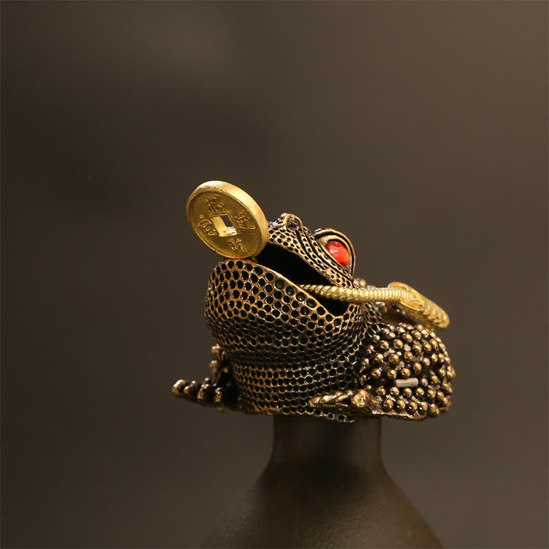 Nimara Ritual Brass Three Legged Money Frog Wealth & Fortune Symbol