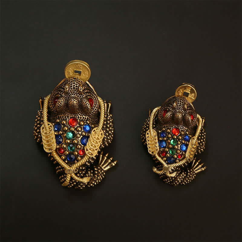 Nimara Ritual Brass Three Legged Money Frog Wealth & Fortune Symbol
